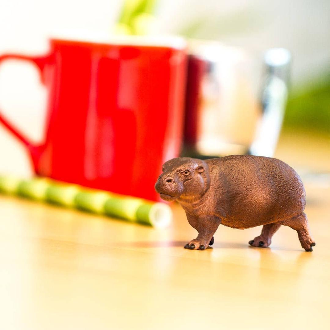 Pygmy Hippo Figurine - Small Hand Painted Wild Animal Toy Figure - Safari Ltd 229229