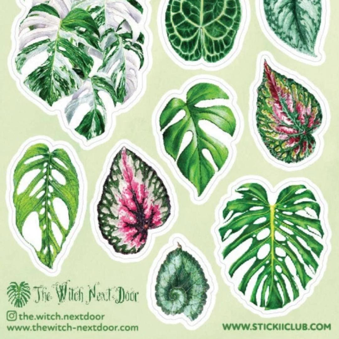 Monstera Leaf Stickers - Plant Leaves Sticker Sheet - Gorgeous Greens