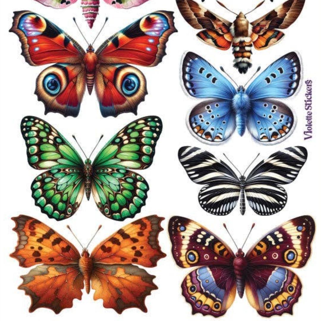 Butterfly Stickers - Crystal Butterflies Sticker Sheets