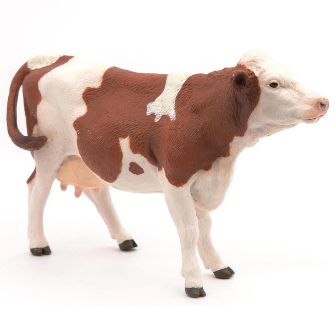 Montbeliarde Cow Figurine - Hand Painted Farm Animal Toy Figure - Papo 51165