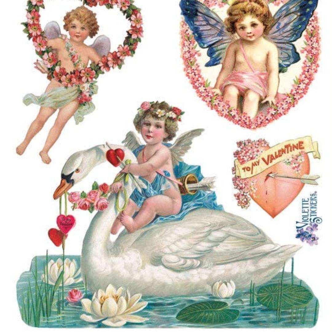 Love Angel Stickers - Victorian Cherubs & Angels Sticker Sheets