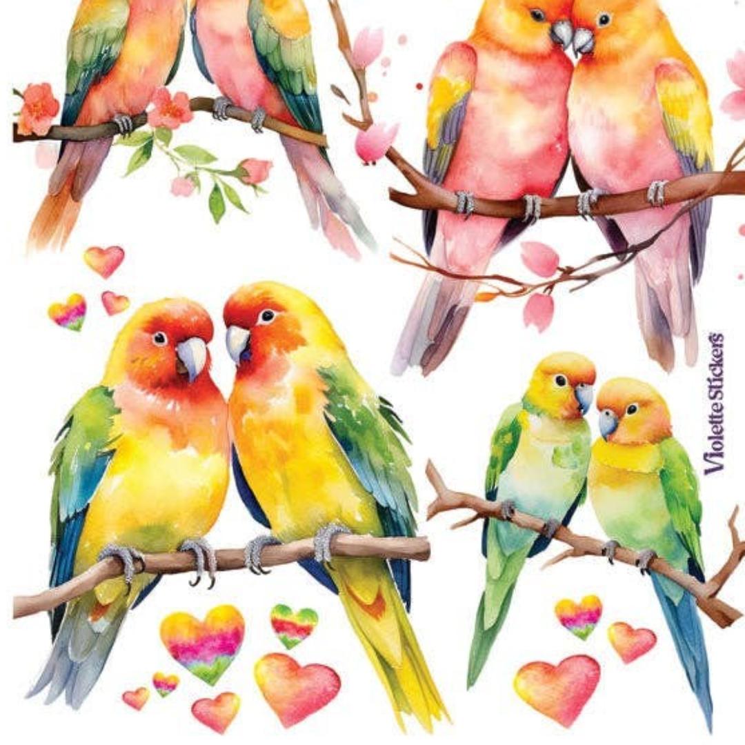 Bird Stickers - Love Birds Sticker Sheets