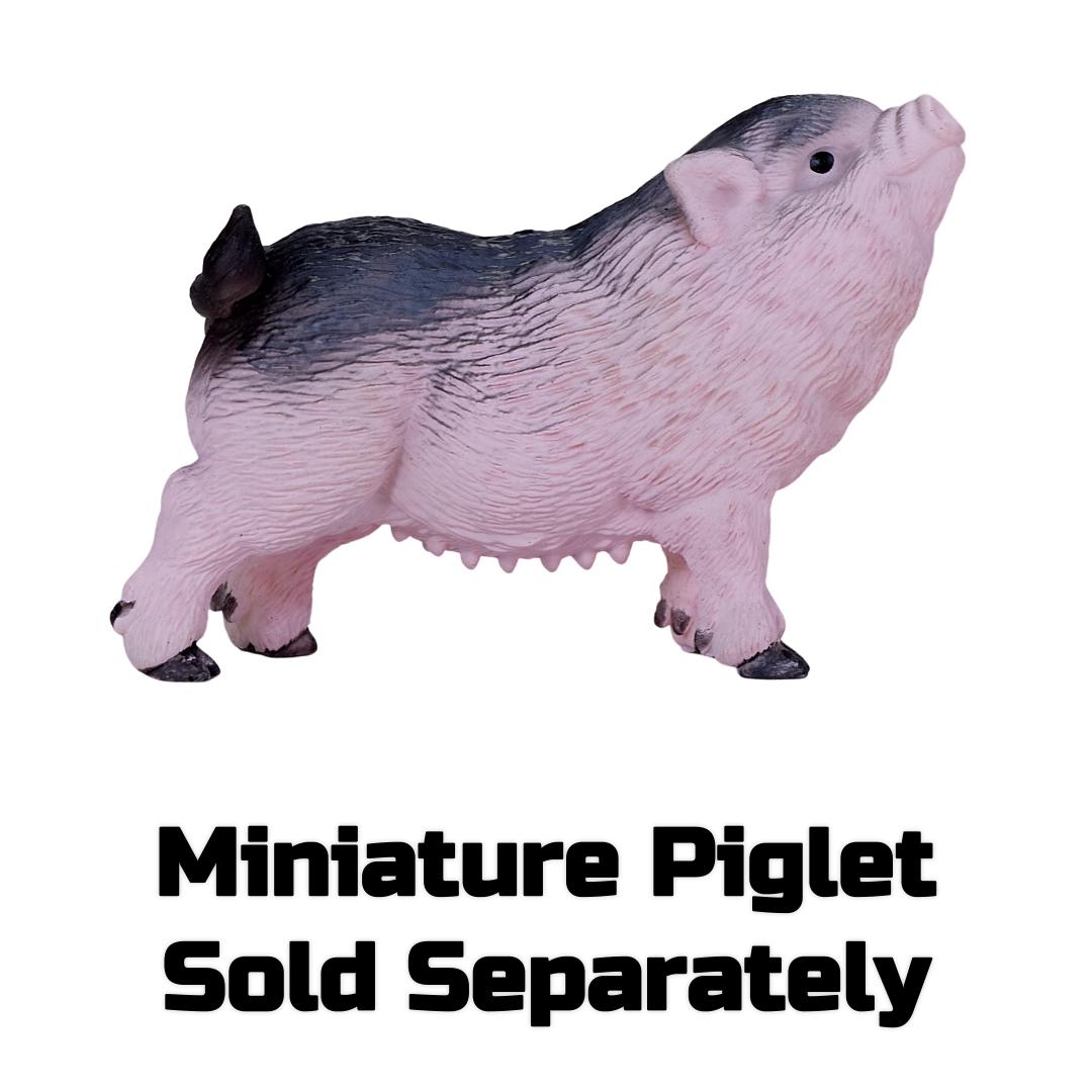 Pot Bellied Pig Figurine - Hand Painted Collectible Farm Animal Toy Figure - Mojo