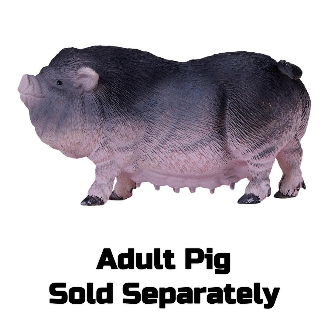 Pot Bellied Piglet Figurine - Miniature Hand Painted Farm Animal Pig Toy Figure - Mojo
