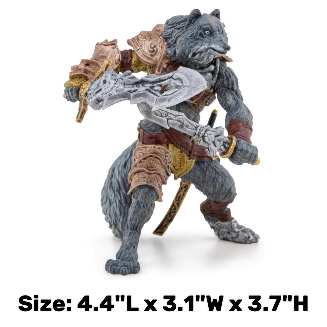 Mutant Wolf Figurine - Hand Painted Collectible Fantasy Toy Figure - Papo