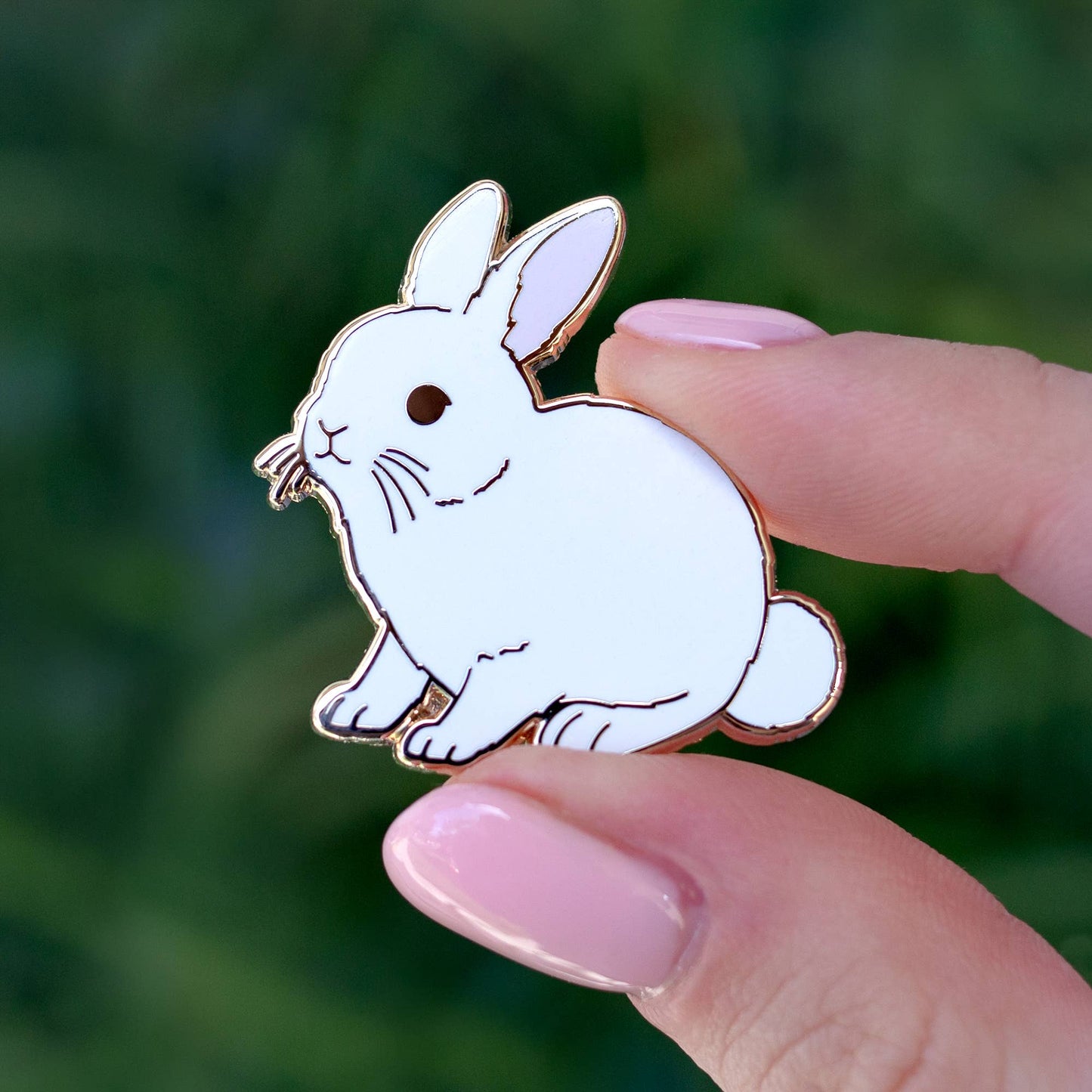 Bunny Rabbit Enamel Pin - Gold Plated Nature Jewelry - Farm Animal Brooch