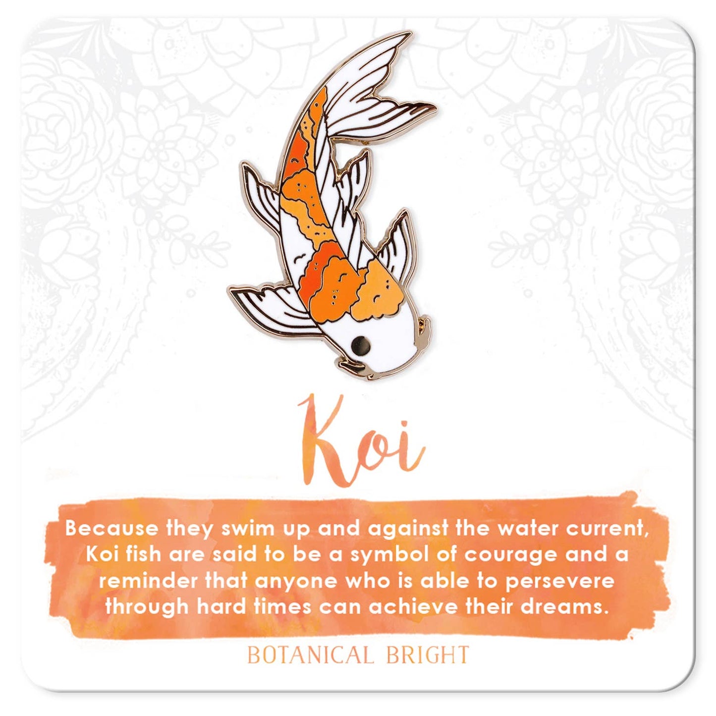 Koi Fish Enamel Pin - Gold Plated Base