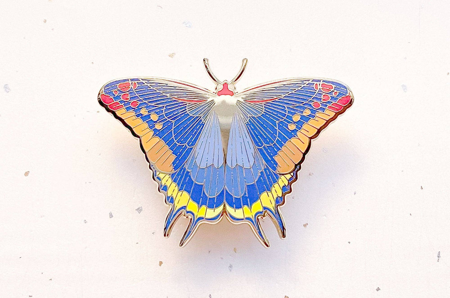 Two-Tailed Pasha Butterfly Enamel Pin - Gold Plated Base