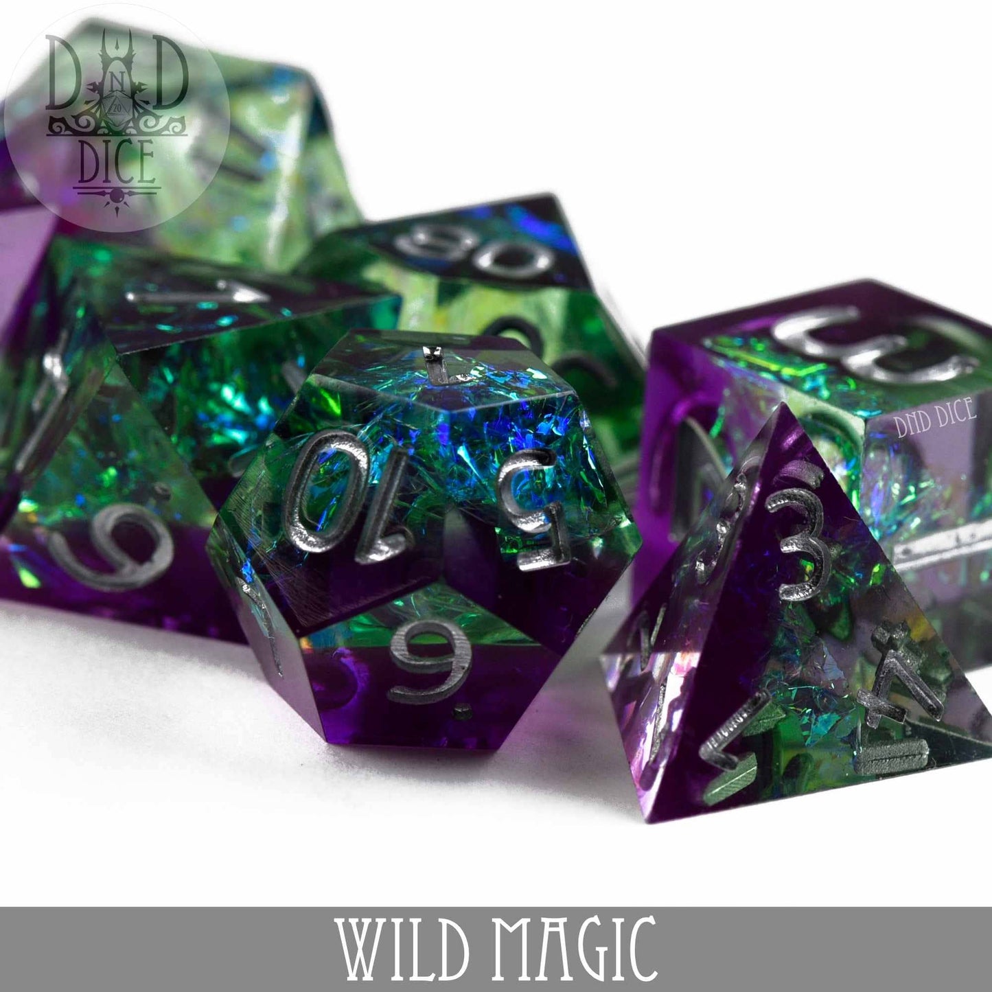 Dice Set - Wild Magic - Handmade - 7 Resin Dice
