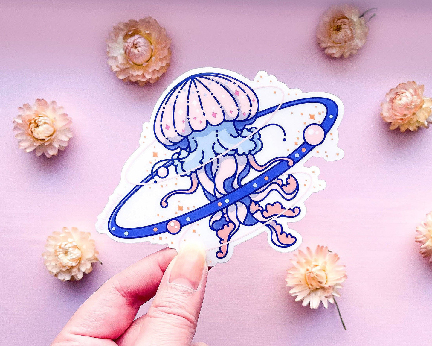 Cosmic Jellyfish Sticker - Clear Vinyl