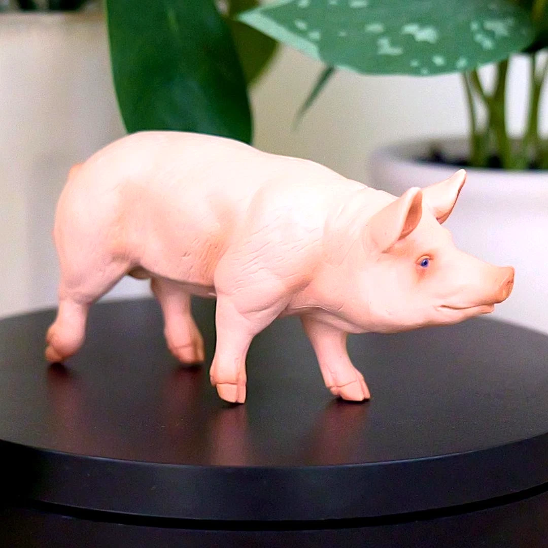 Boar Pig Figure - Hand Painted & Collectible Farm Animal Figurine - Papo 51044