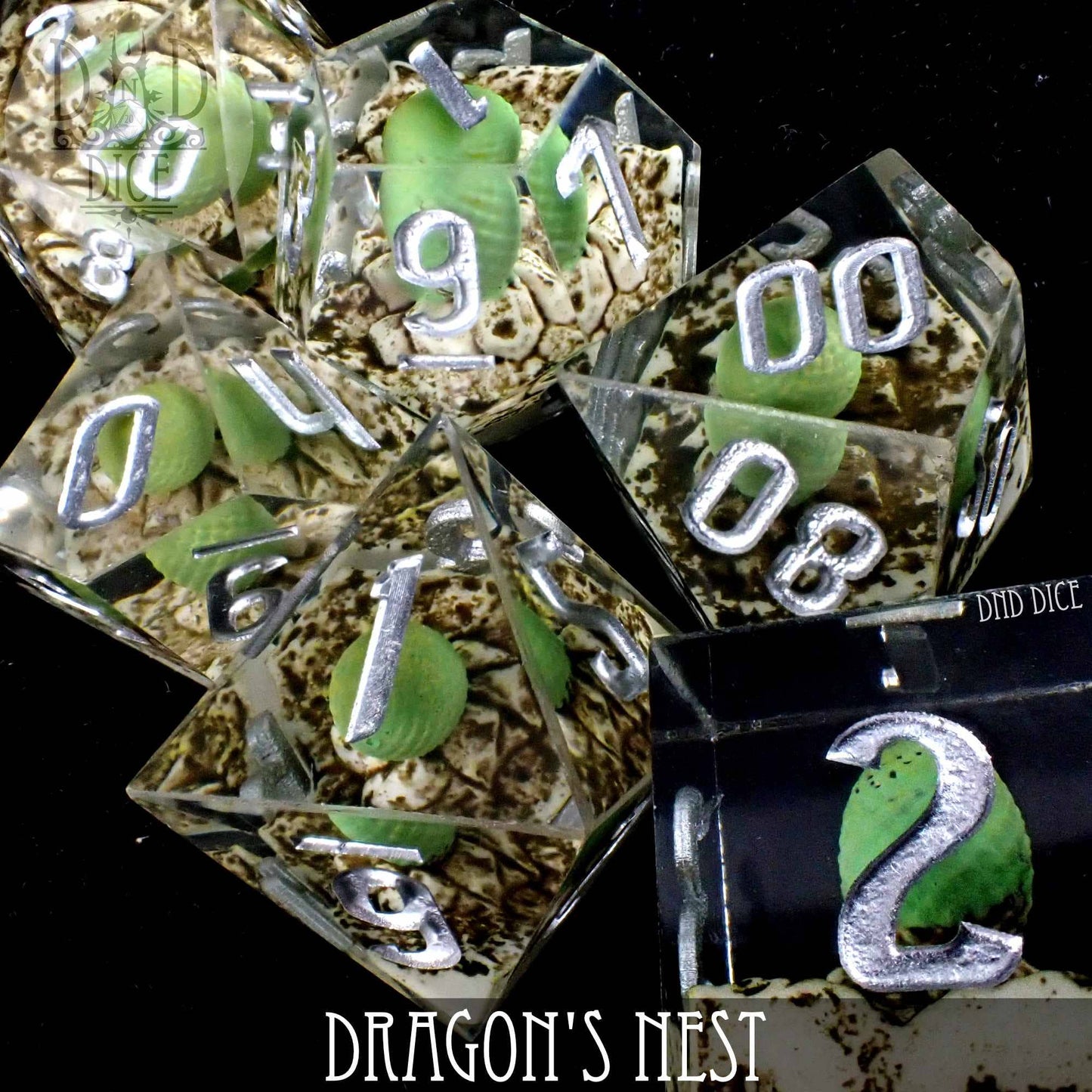 Dice Set - Dragon's Nest - Handmade - Dungeons and Dragons - RPG