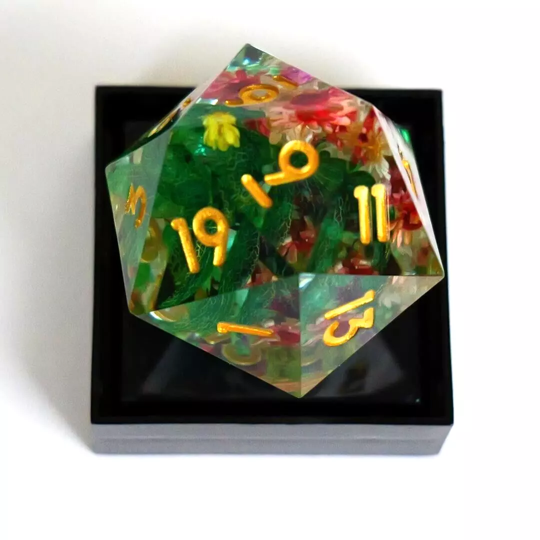 Single Dice (Die) - Spring Sanctuary - 34mm D20 - RPG - Dungeons and Dragons