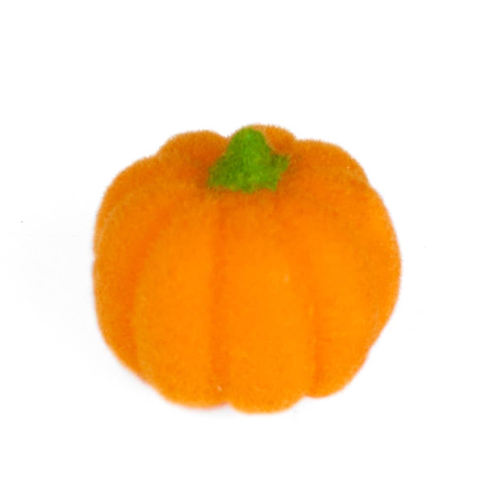 1" Miniature Flocked Pixie Pumpkins - Set of 4 - Fall & Halloween Crafts