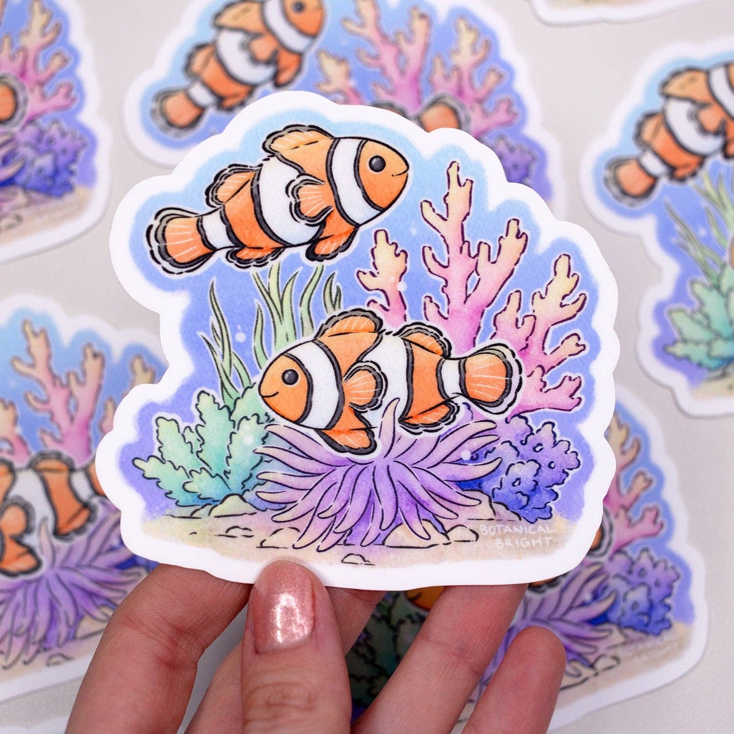 Clown Fish and Reef Sticker - Waterproof Vinyl