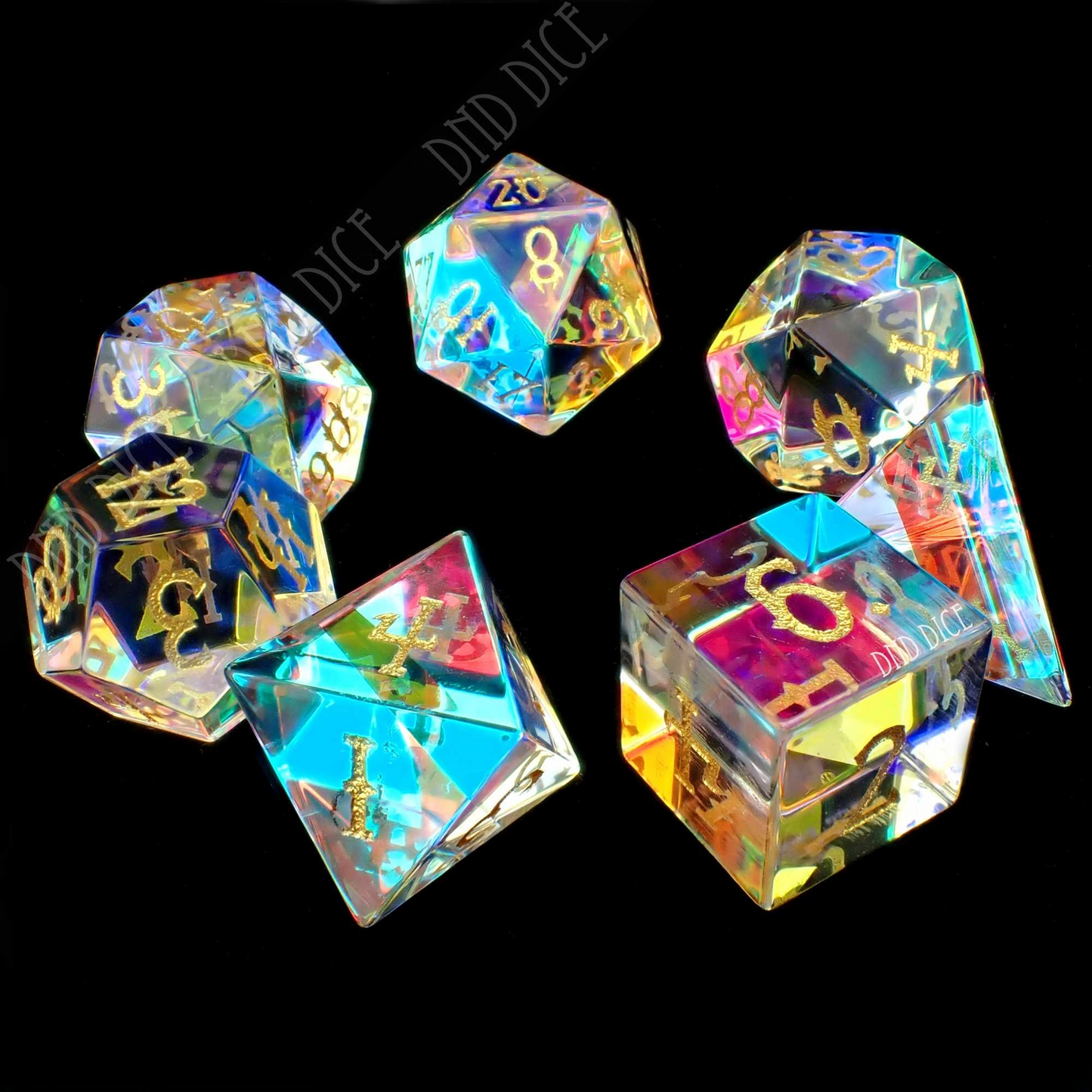 Dice Set - Infinity Prism - 7 Glass Dice - Exclusive - RPG
