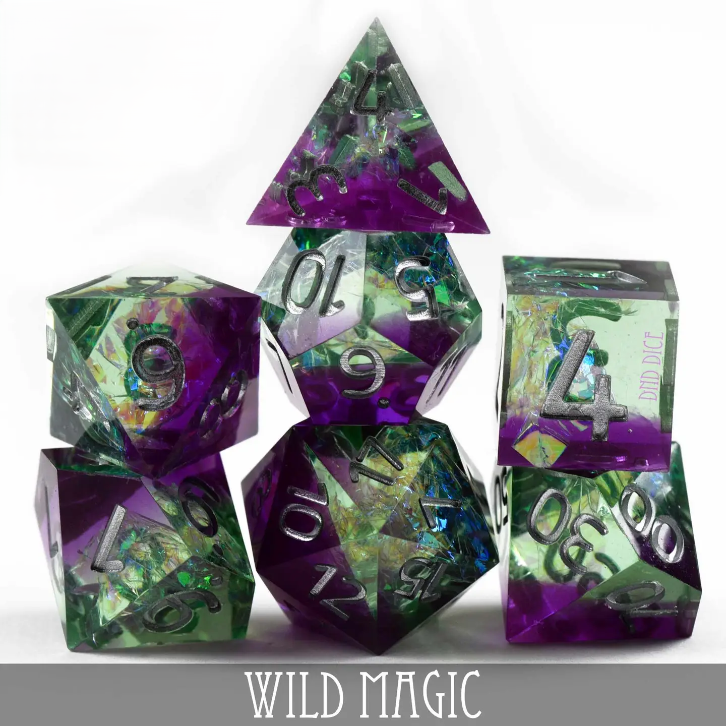 Dice Set - Wild Magic - Handmade - 7 Resin Dice