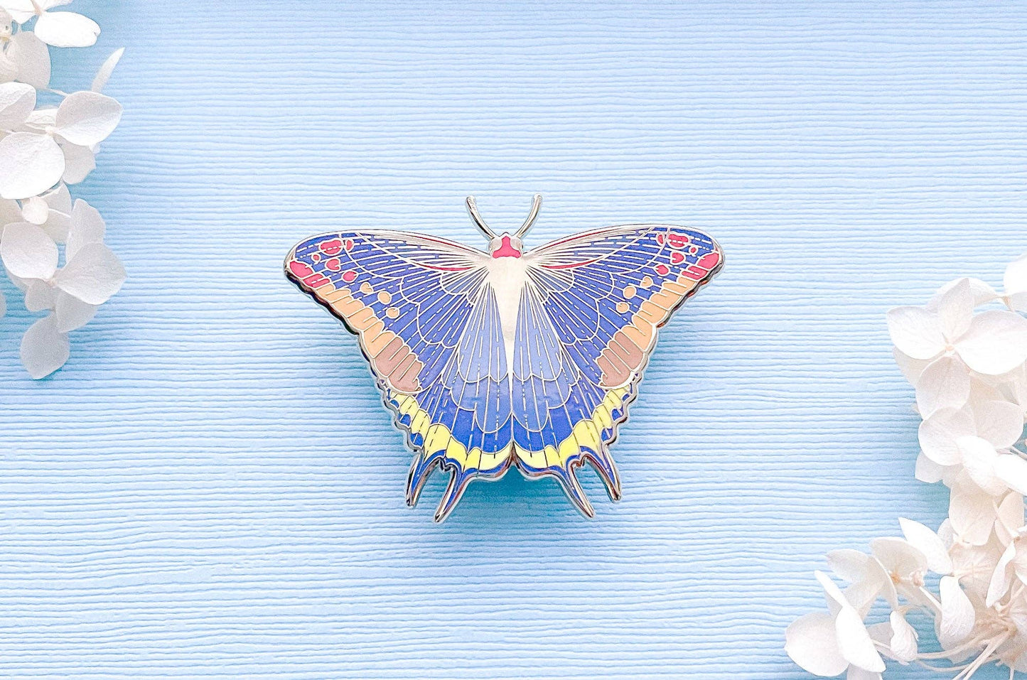 Two-Tailed Pasha Butterfly Enamel Pin - Gold Plated Base