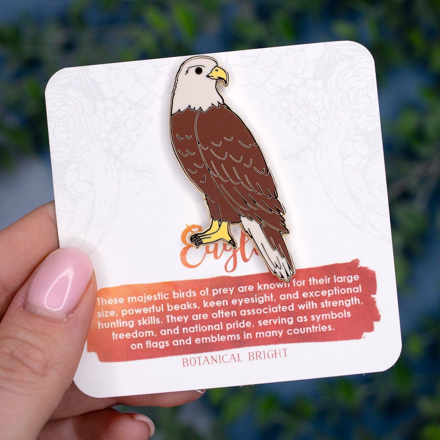 Eagle Bird Enamel Pin - Gold Plated Base