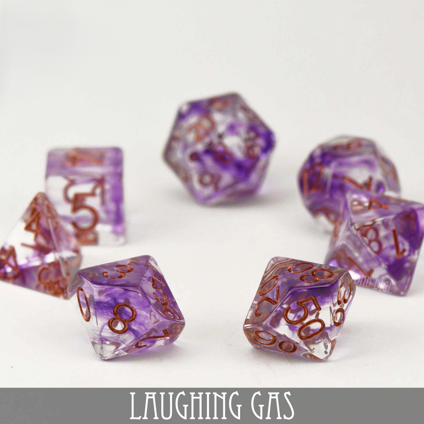 Dice Set - Laughing Gas - 7 Resin Dice - RPG - Dungeons and Dragons