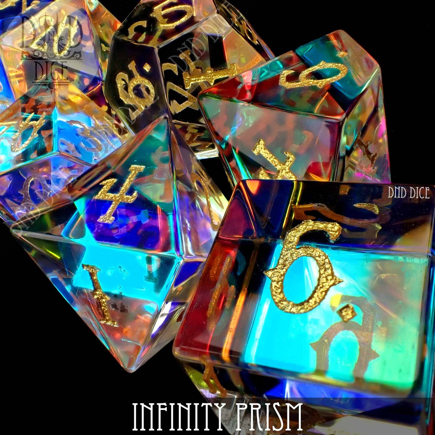 Dice Set - Infinity Prism - 7 Glass Dice - Exclusive - RPG