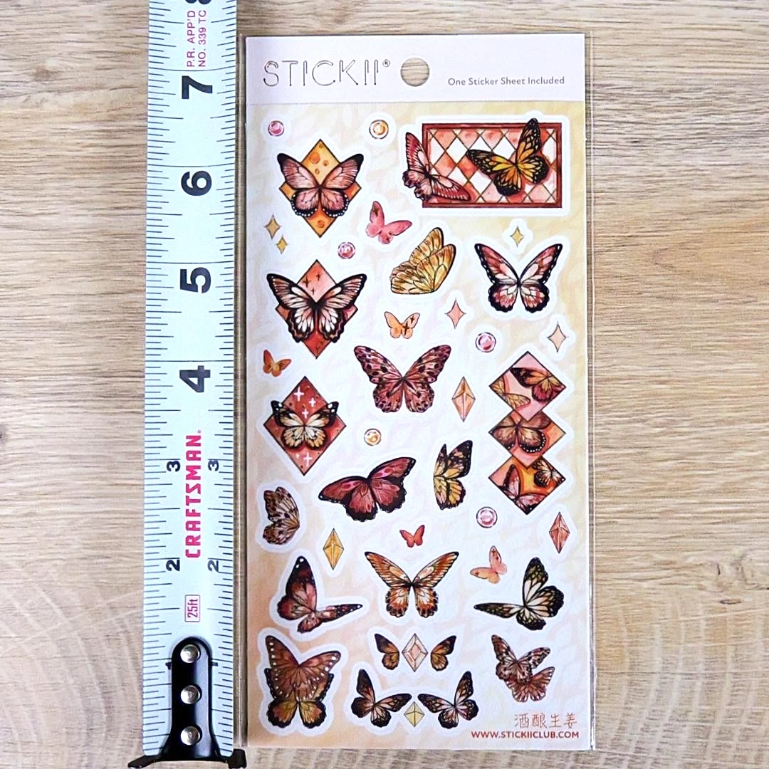 Butterfly Beauties Stickers - 1 Sticker Sheet for Scrapbooks, Diaries, & Crafts