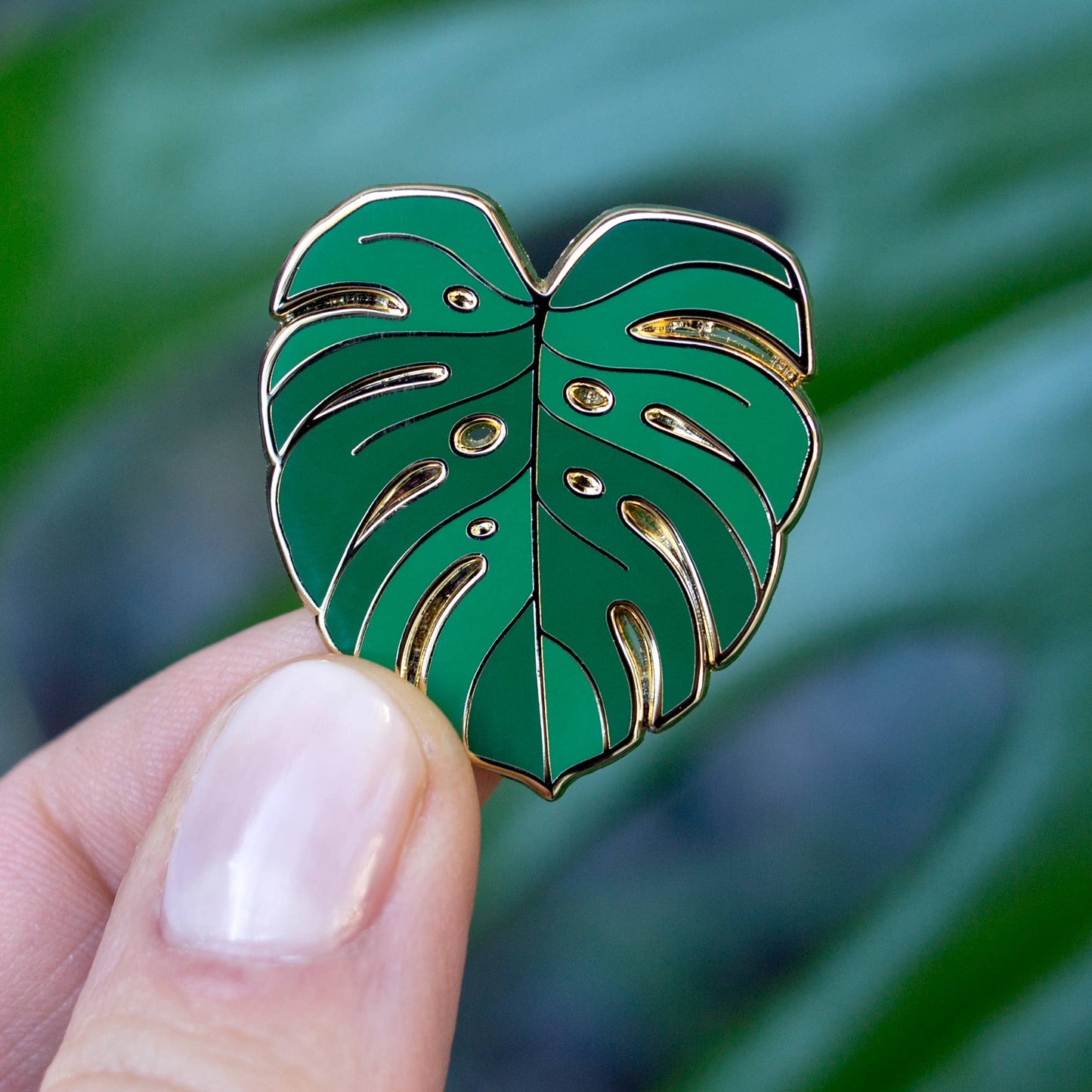 Monstera Leaf Enamel Pin - Gold Plated Base