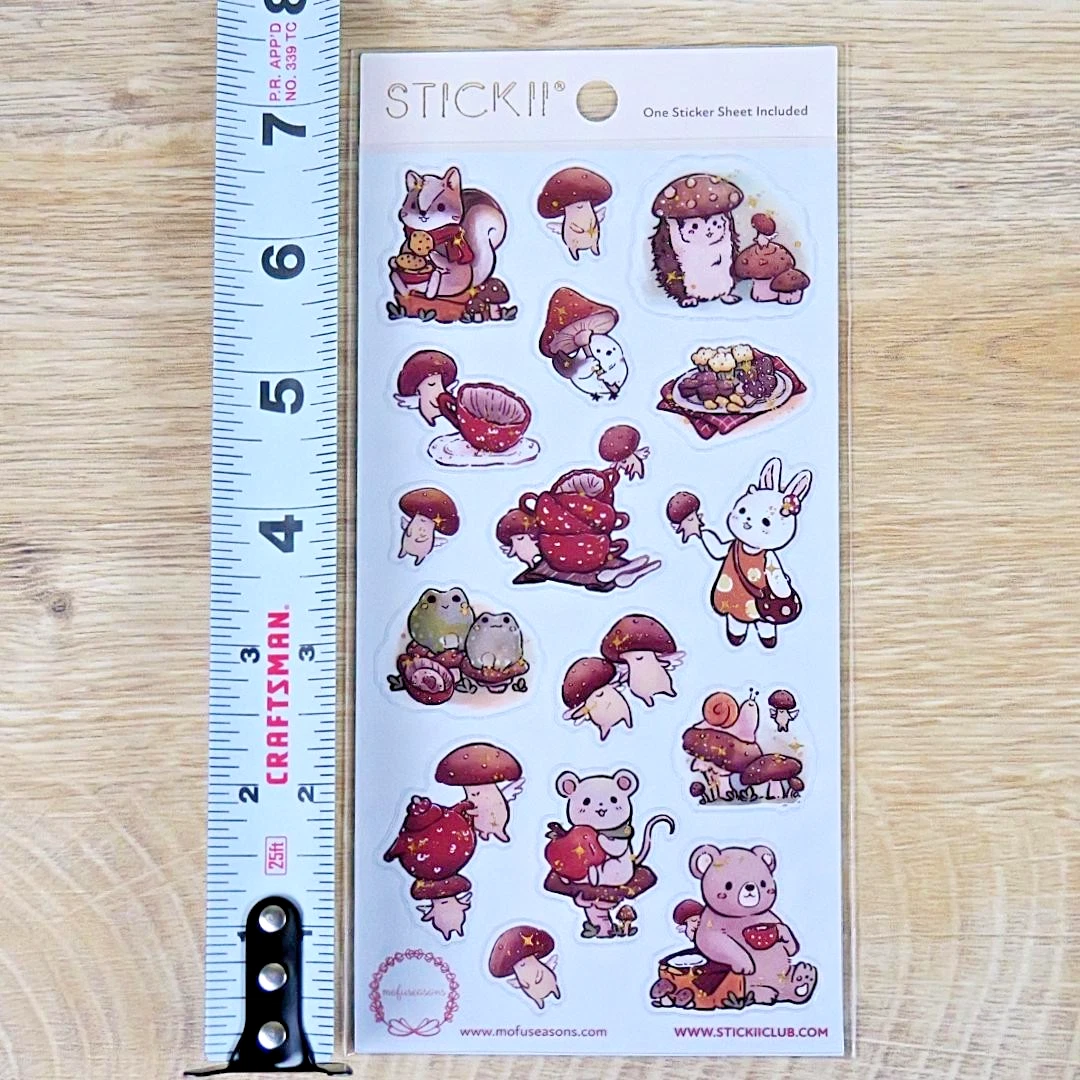Forest Friends Stickers - Animal, Mushroom, & Nature Sticker Sheet