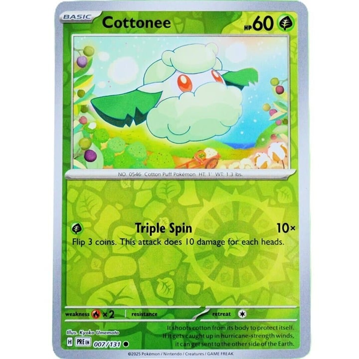Cottonee - Reverse Holo - Pokemon TCG Prismatic Evolutions #007/131