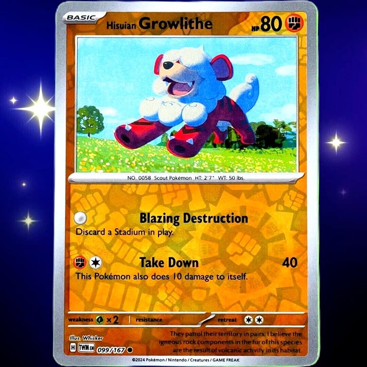 Growlithe - Reverse Holo - Pokemon Scarlet & Violet Twilight Masquerade #099/167