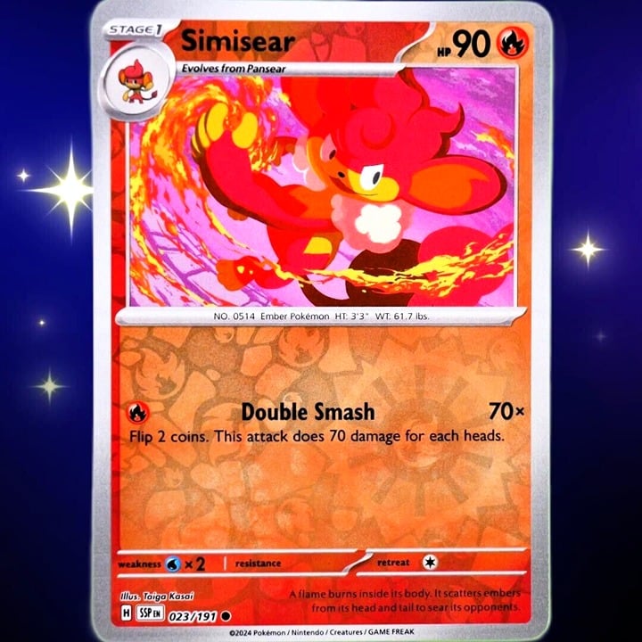 Simisear - Reverse Holo - Pokemon TCG Surging Sparks #023/191