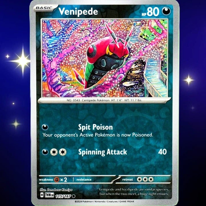 Venipede - Reverse Holo - Pokemon Scarlet & Violet Twilight Masquerade #115/167