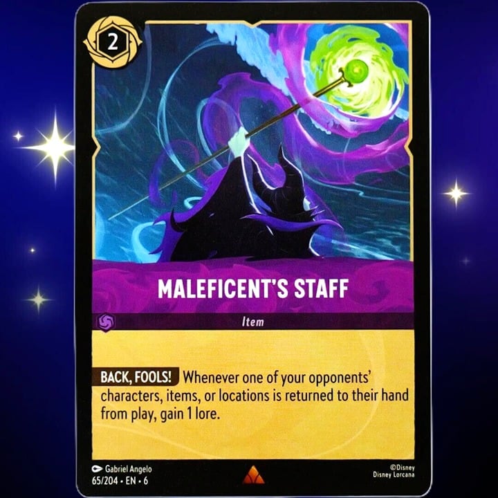 Maleficent's Staff - Rare - Disney Lorcana TCG Azurite Sea #65/204