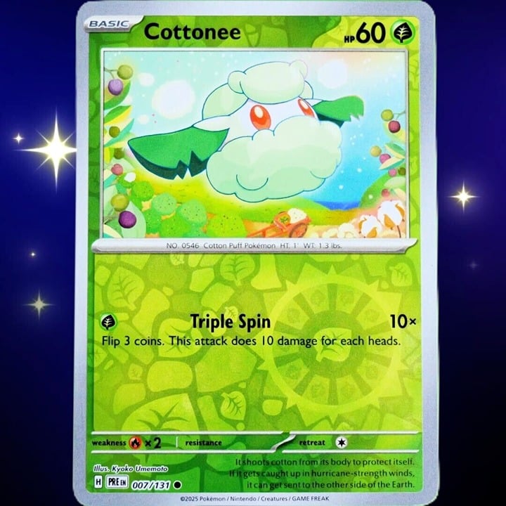 Cottonee - Reverse Holo - Pokemon TCG Prismatic Evolutions #007/131