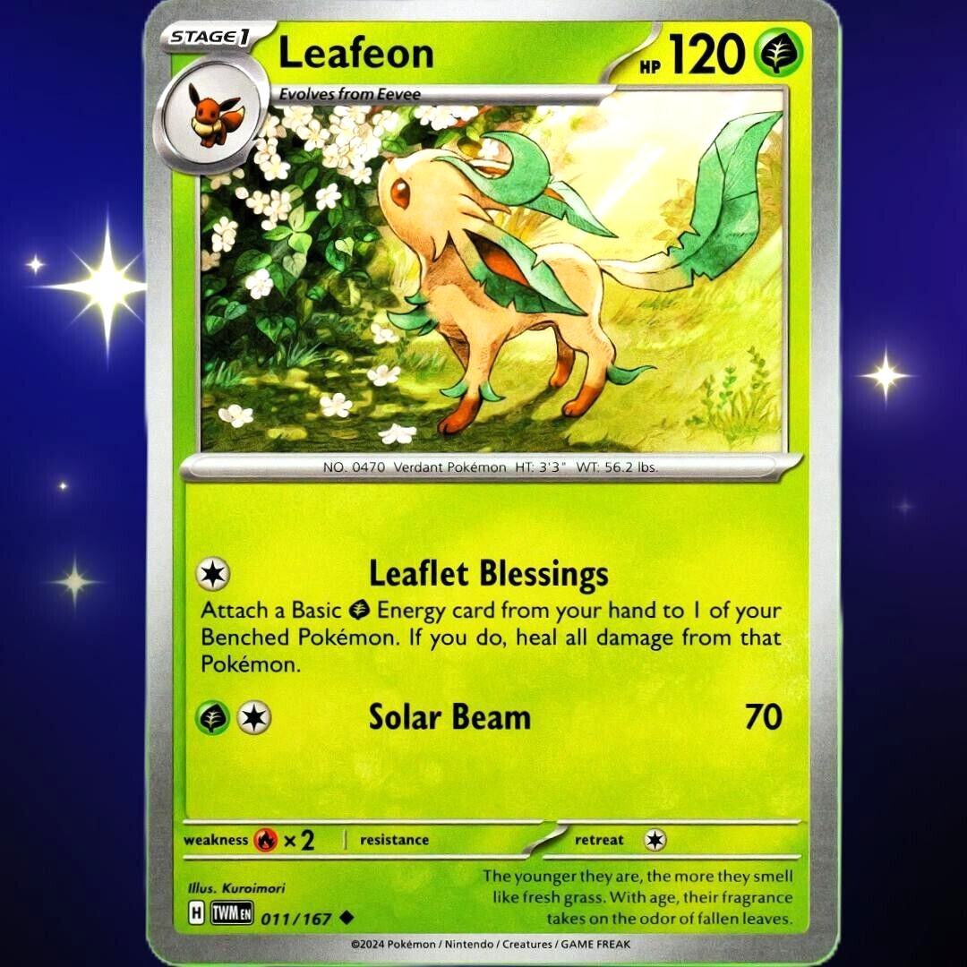 Leafeon - Uncommon - Pokemon TCG Scarlet & Violet Twilight Masquerade #011/167
