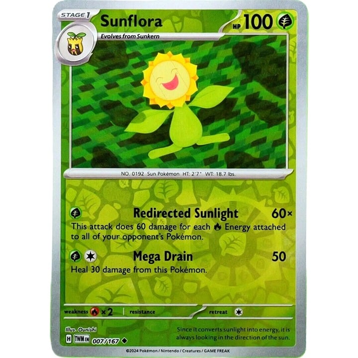 Sunflora - Reverse Holo - Pokemon Scarlet & Violet Twilight Masquerade #007/167