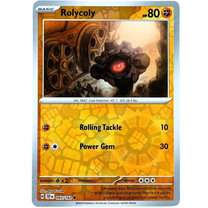 Rolycoly - Reverse Holo - Pokemon TCG Scarlet & Violet Temporal Forces #093/162