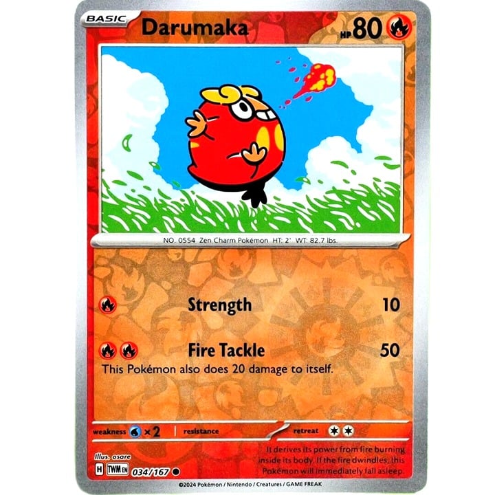 Darumaka - Reverse Holo - Pokemon Scarlet & Violet Twilight Masquerade #034/167