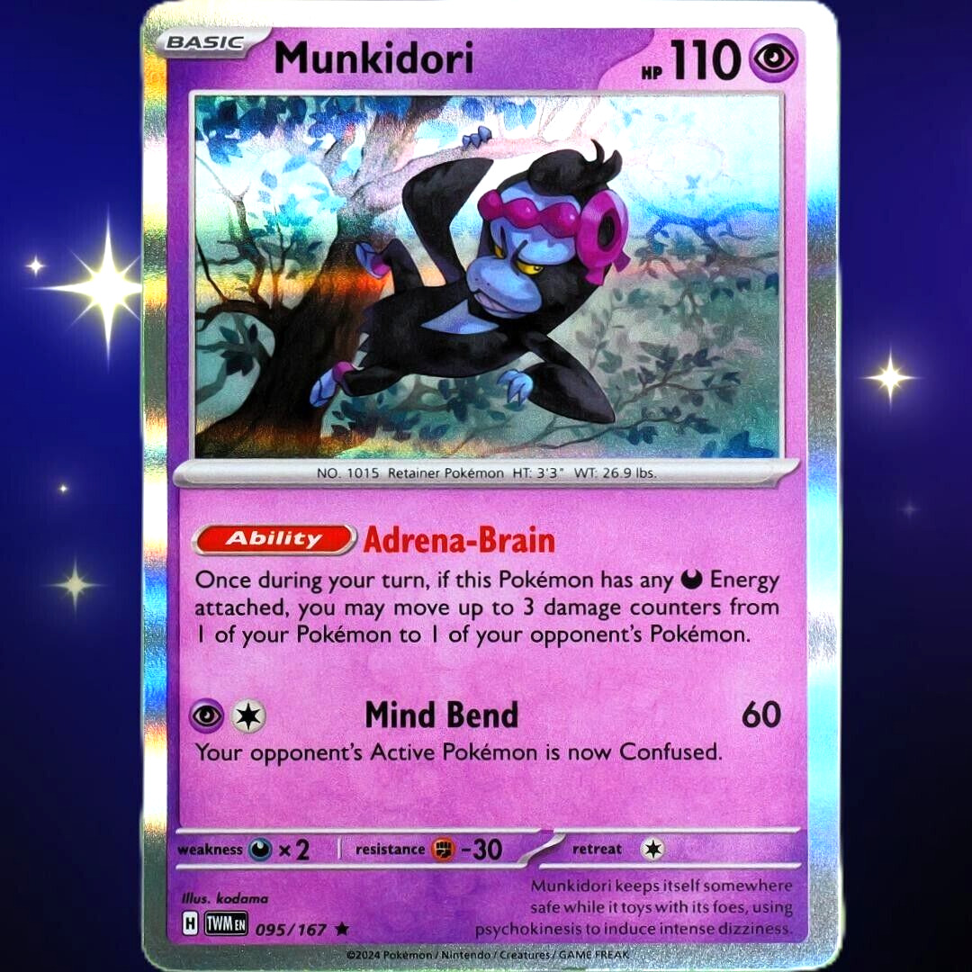 Munkidori - Rare Holo - Pokemon Scarlet & Violet Twilight Masquerade #095/167