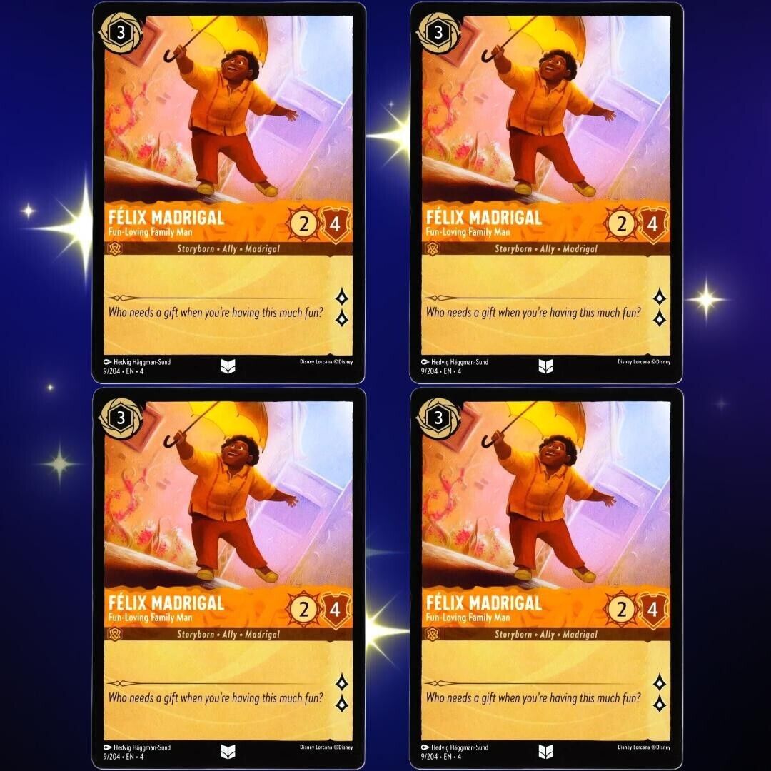 4x Felix Madrigal Fun-Loving Family Man - Disney Lorcana Ursula's Return #9/204
