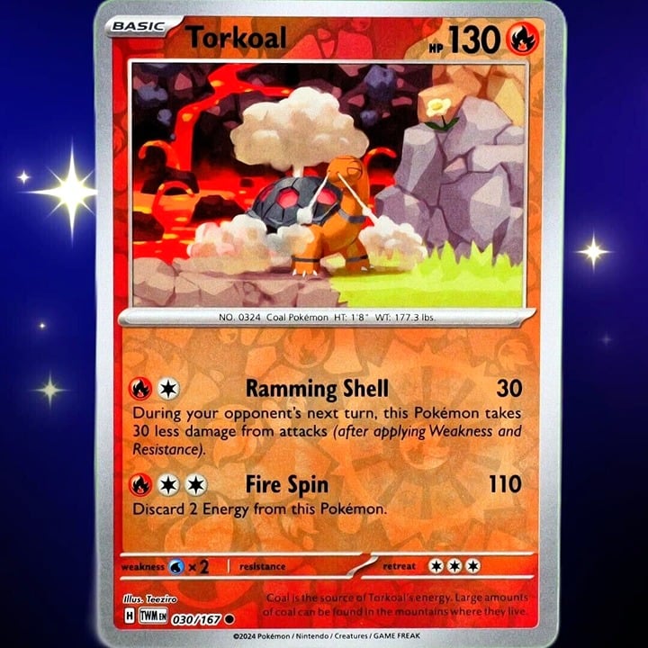 Torkoal - Reverse Holo - Pokemon Scarlet & Violet Twilight Masquerade #030/167