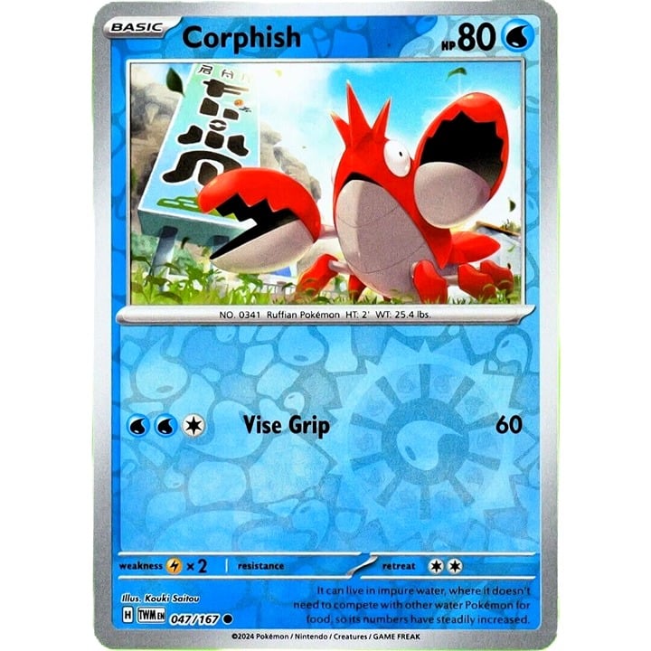 Corphish - Reverse Holo - Pokemon Scarlet & Violet Twilight Masquerade #047/167