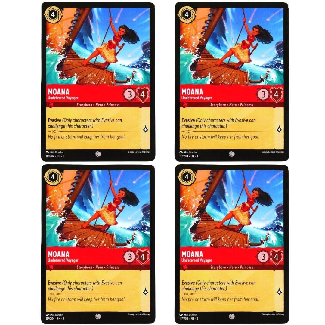 4x Moana Undeterred Voyager - Disney Lorcana TCG Into the Inklands #117/204