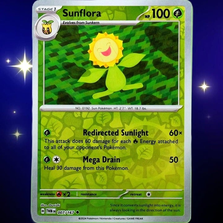 Sunflora - Reverse Holo - Pokemon Scarlet & Violet Twilight Masquerade #007/167