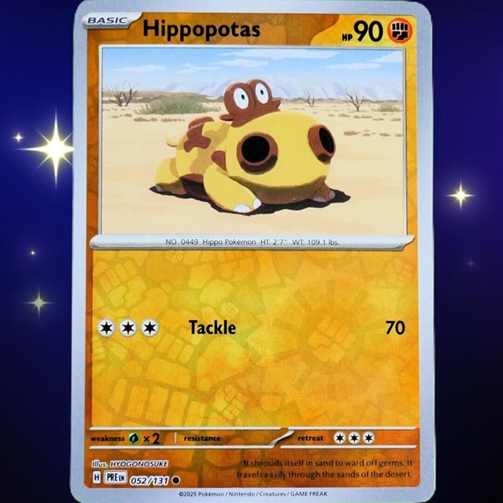 Hippopotas - Reverse Holo - Pokemon TCG Prismatic Evolutions #052/131