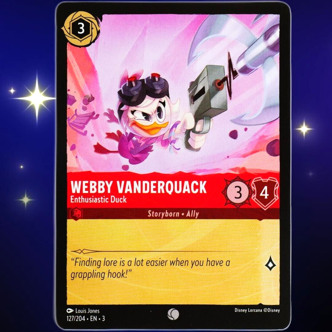 4x Webby Vanderquack Enthusiastic Duck - Disney Lorcana TCG Into the Inklands #127/204
