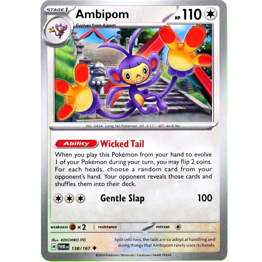 Ambipom - Uncommon - Pokemon TCG Scarlet & Violet Twilight Masquerade #138/167