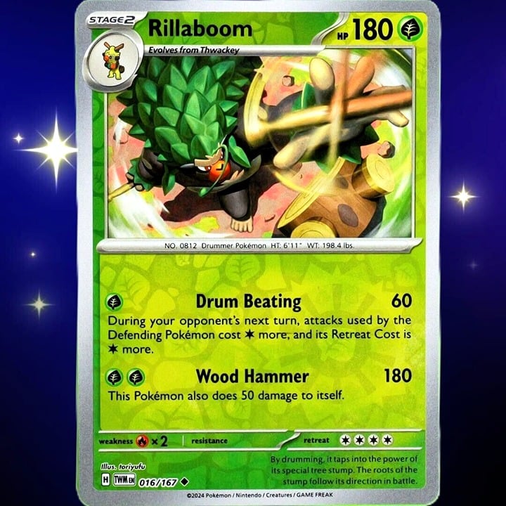 Rillaboom - Reverse Holo - Pokemon Scarlet & Violet Twilight Masquerade #016/167