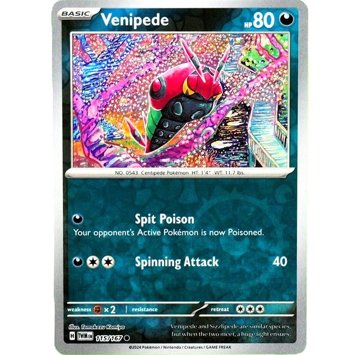 Venipede - Reverse Holo - Pokemon Scarlet & Violet Twilight Masquerade #115/167