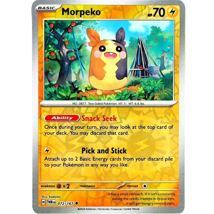 Morpeko - Reverse Holo - Pokemon Scarlet & Violet Twilight Masquerade #072/167